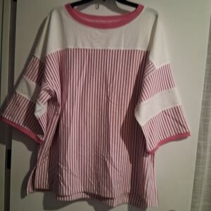 Pink and White Striped Top